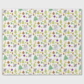 kerstbomen Wrapping Paper Mouse White Cheese Cadeaupapier (Vlak)