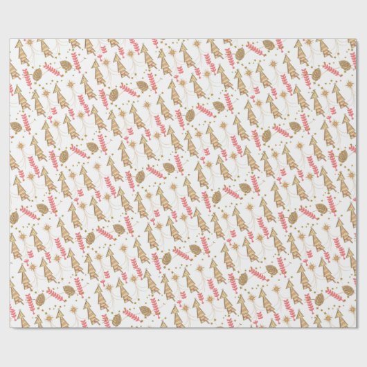 Kerstbomen — Wrapping Paper White Cadeaupapier (Vlak)