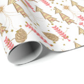 Kerstbomen — Wrapping Paper White Cadeaupapier (Rol Hoek)