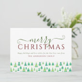 Kerstbomen Zakelijk Bedrijfslogo Feestdagenkaart (Staand voorkant)