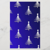 kerstbomen zilver op kobalt Blue Briefpapier (Voorkant)