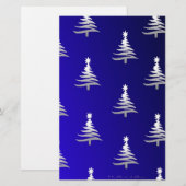kerstbomen zilver op kobalt Blue Briefpapier (Voorkant / Achterkant)