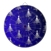 kerstbomen zilver op kobalt Blue Dartbord (Voorkant)