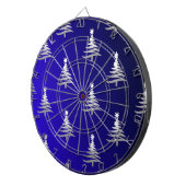 kerstbomen zilver op kobalt Blue Dartbord (Voorkant Rechts)
