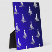 kerstbomen zilver op kobalt Blue Fotoplaat (Zijkant)