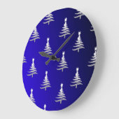 kerstbomen zilver op kobalt Blue Grote Klok (Hoek)