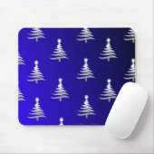 kerstbomen zilver op kobalt Blue Muismat (Met muis)