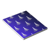 kerstbomen zilver op kobalt Blue Notitieblok (Schuin)