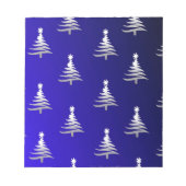 kerstbomen zilver op kobalt Blue Notitieblok (Voorkant)