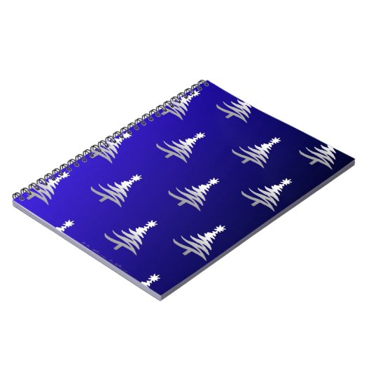 kerstbomen zilver op kobalt Blue Notitieboek (Linkerzijde)