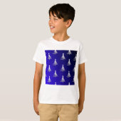 kerstbomen zilver op kobalt Blue T-shirt (Voorkant volledig)