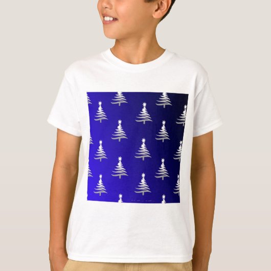 kerstbomen zilver op kobalt Blue T-shirt (Voorkant)