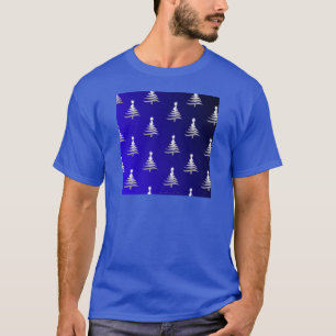 kerstbomen zilver op kobalt Blue T-shirt