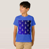 kerstbomen zilver op kobalt Blue T-shirt (Voorkant volledig)