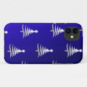 Kerstbomen Zilver op Kobaltblauw Case-Mate iPhone Case (Achterkant (horizontaal))