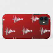 Kerstbomen Zilver op Rood Case-Mate iPhone Case (Achterkant (horizontaal))
