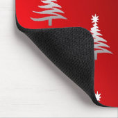 Kerstbomen Zilver op Rood Muismat (Hoek)