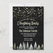 Kerstbomen zilveren glitter druiplampen kaart (Voorkant)