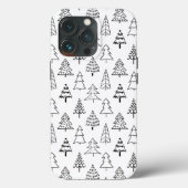 Kerstbomen zwart en wit patroon Case-Mate iPhone case (Achterkant)