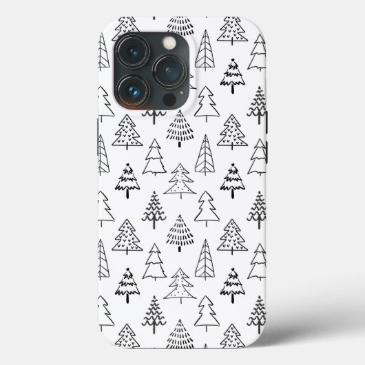 Kerstbomen zwart en wit patroon Case-Mate iPhone case (Achterkant)