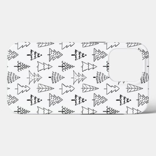 Kerstbomen zwart en wit patroon Case-Mate iPhone case (Achterkant (horizontaal))