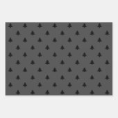 Kerstbomen zwart wit grijs minimalist inpakpapier vel (Voorkant 3)