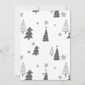 kerstbomen zwart wit patroon, aangepast feestdagenkaart (Achterkant)