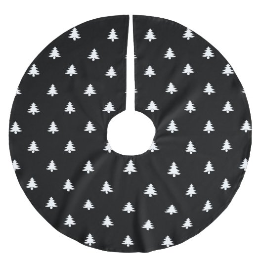 Kerstbomen zwart wit patroon schattig modern kerstboom rok (Voorkant)