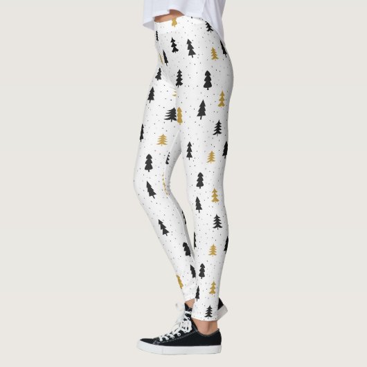 kerstbomen zwarte gouden Leggings (Links)