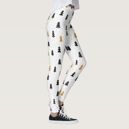 kerstbomen zwarte gouden Leggings (Rechts)