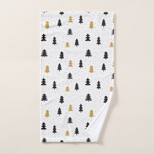 Kerstbomen zwarte goudhanddoeken bad handdoek (Handdoek)