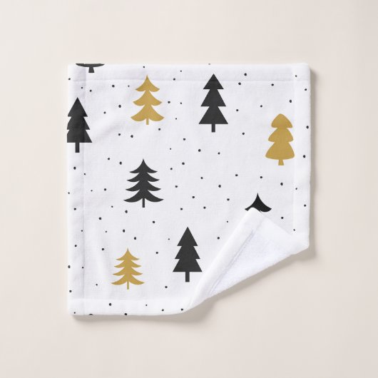 Kerstbomen zwarte goudhanddoeken bad handdoek (Wasdoekje)