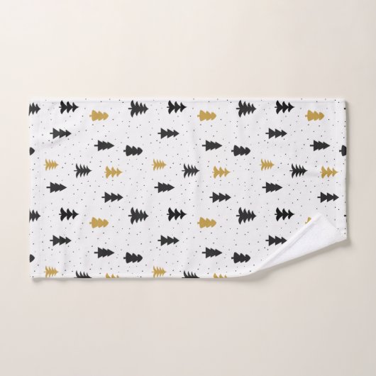 Kerstbomen zwarte goudhanddoeken bad handdoek (Handdoek)