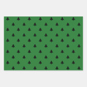 Kerstbomen zwarte rode witte groene minimalist inpakpapier vel (Voorkant 3)