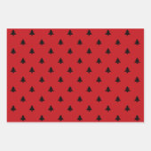 Kerstbomen zwarte rode witte groene minimalist inpakpapier vel (Voorkant 2)