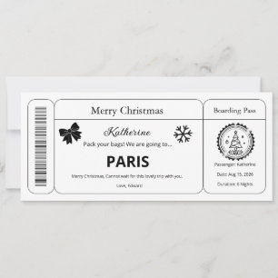 Kerstbon, aangepaste instapkaart kaart