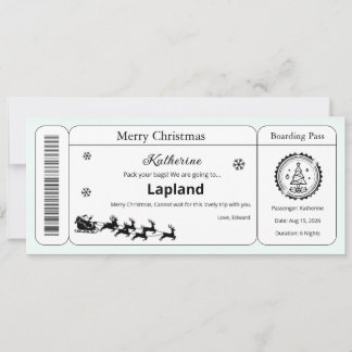 Kerstbon, aangepaste instapkaart kaart