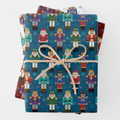 Kerstbont, gebarsten patroonpapier inpakpapier vel (In situ)