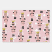 kerstbont, met de hand getekende roze inpakpapier vel (Voorkant 3)