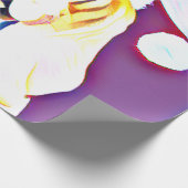 kerstbonthond in roze Santa Hat Cadeaupapier (Hoek)