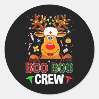 Kerstboo Boo Crew Reindeer Nurse Buffalo Ronde Sticker