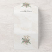 Kerstboodschap Aquarel Winterse Landschap  All In One Uitnodiging (Buitenkant)