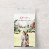 Kerstboodschap Aquarel Winterse Landschap  All In One Uitnodiging (Binnen)