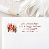 Kerstboodschap Rode Kardinaal Vogelkunst Etiket (Insitu)