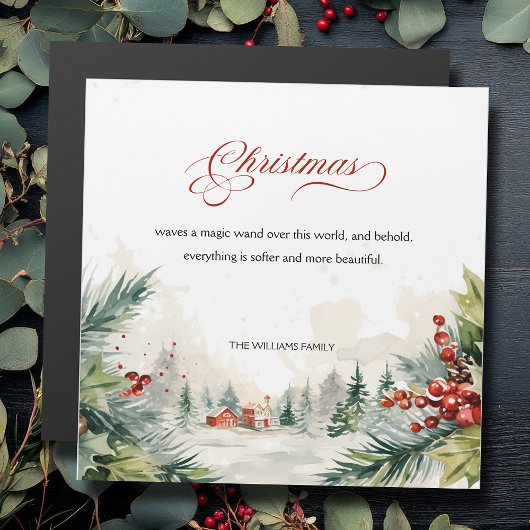 Kerstboodschap Winter Scene Niet Foto