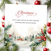 Kerstboodschap Winter Scene Niet Foto Feestdagenkaart