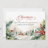 Kerstboodschap Winter Scene Niet Foto Feestdagenkaart (Voorkant)