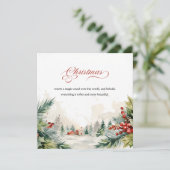 Kerstboodschap Winter Scene Niet Foto Feestdagenkaart (Staand voorkant)