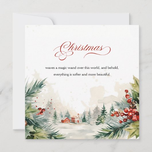 Kerstboodschap Winter Scene Niet Foto Feestdagenkaart (Voorkant)