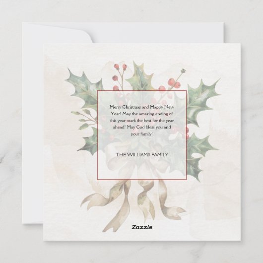 Kerstboodschap Winter Scene Niet Foto Feestdagenkaart (Achterkant)